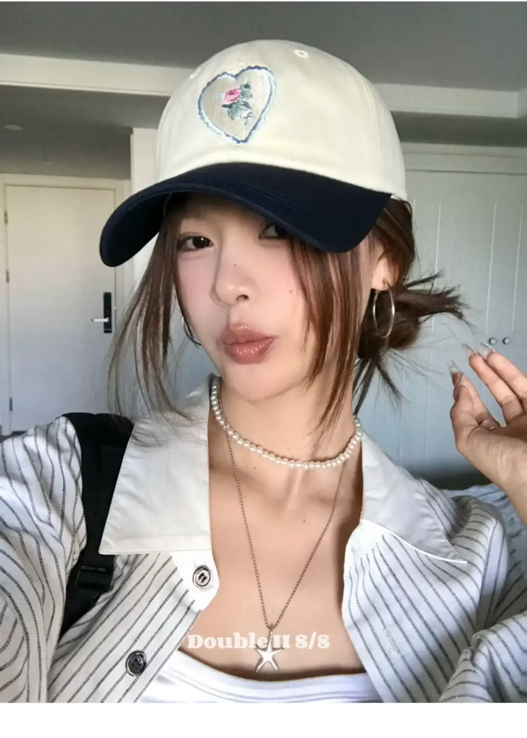 Pink Heart Stitched Baseball Cap for Women — feature 23