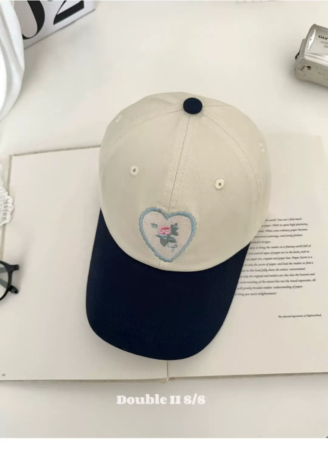 Pink Heart Stitched Baseball Cap for Women — feature 29
