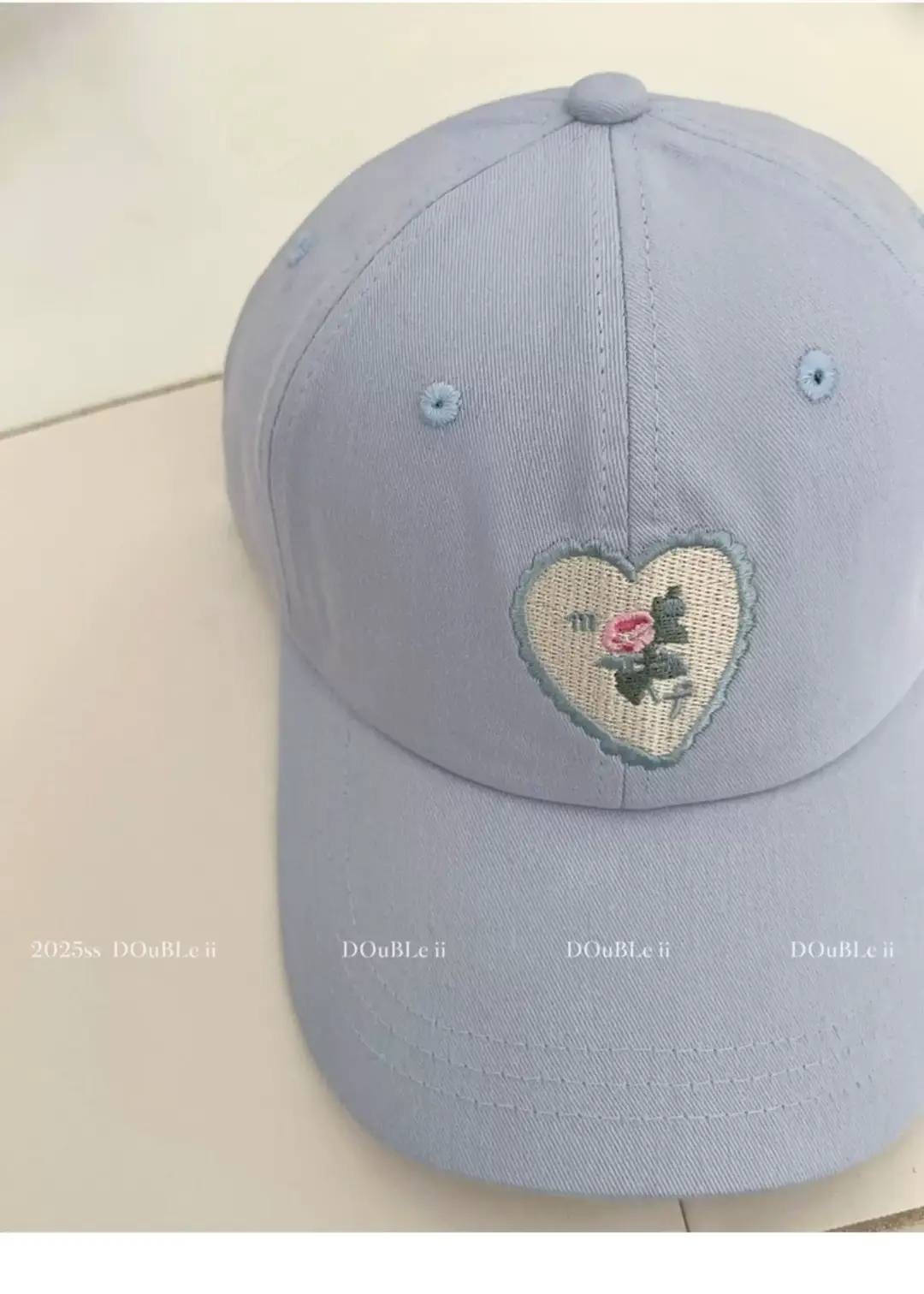 Pink Heart Stitched Baseball Cap for Women — feature 32