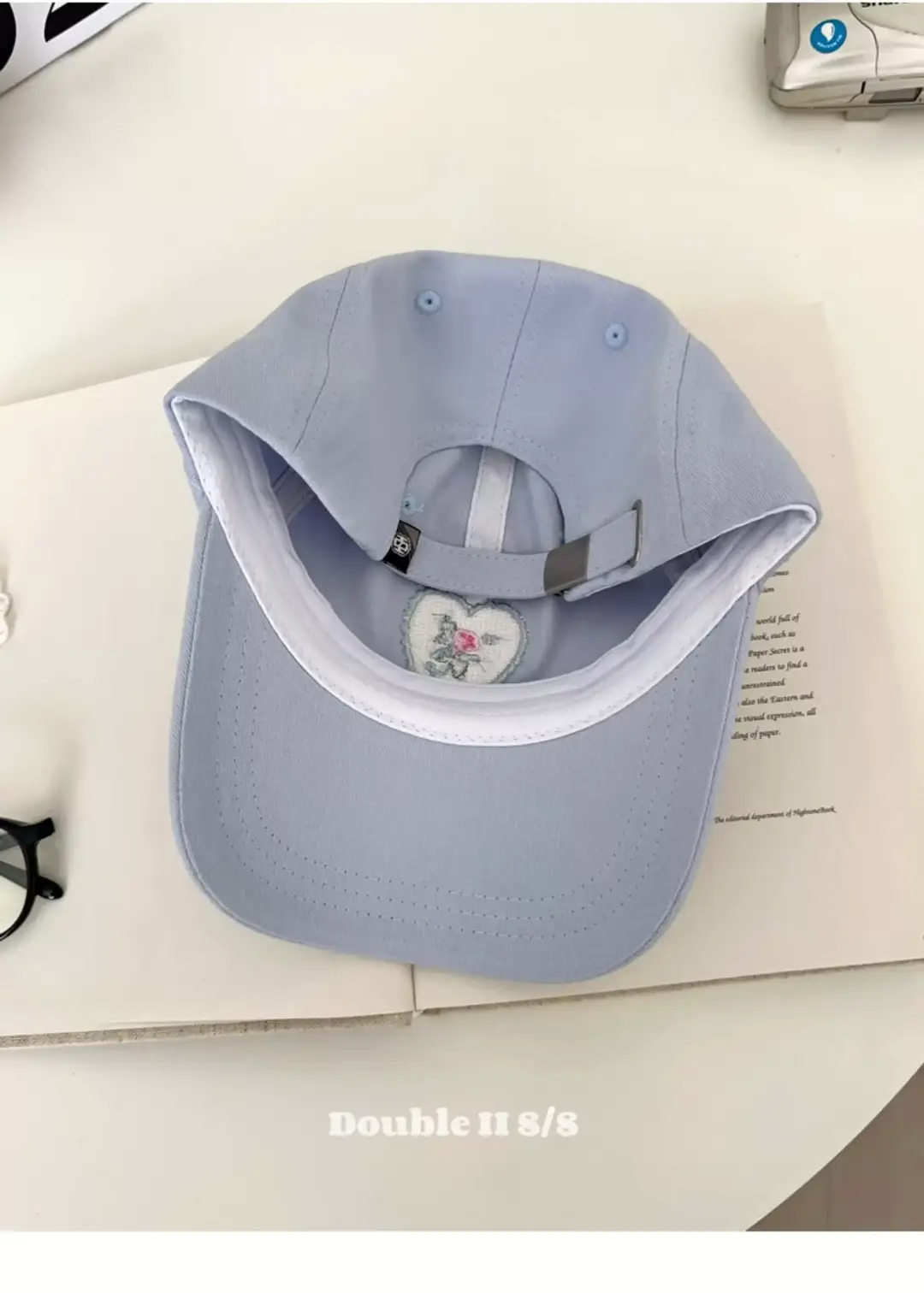 Pink Heart Stitched Baseball Cap for Women — feature 33