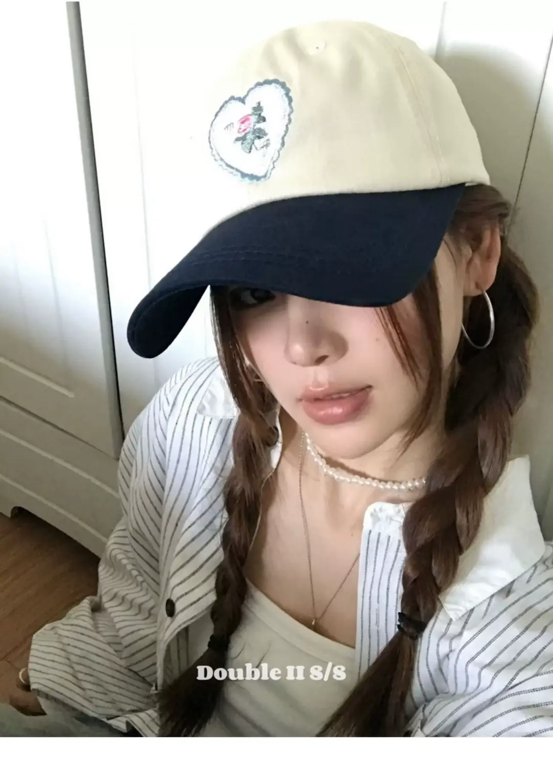 Pink Heart Stitched Baseball Cap for Women — feature 9