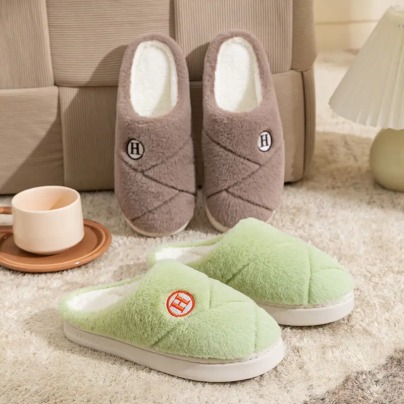 Women's Winter 2025 New Indoor Home Thick-Soled Plush Slippers with Soft Cushioning for Women - Image 8