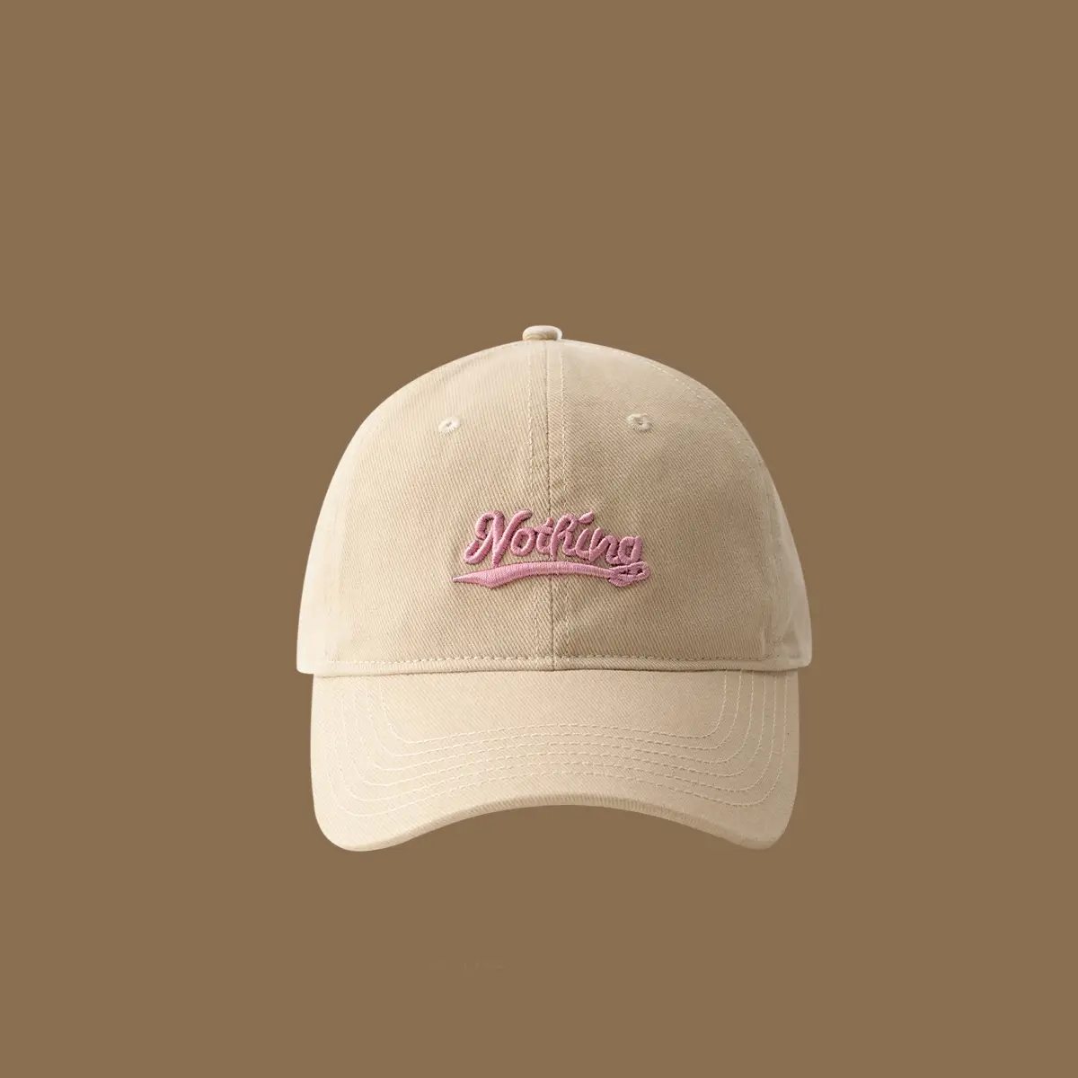 Women Red Embroidered Baseball Cap with Large Cap - Image 3