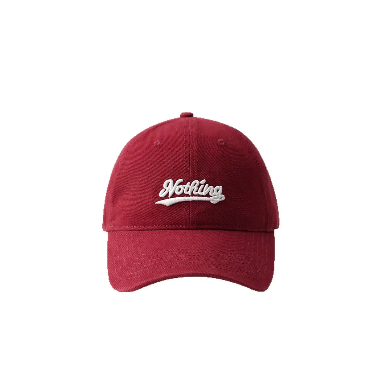 Women Red Embroidered Baseball Cap with Large Cap - Image 9