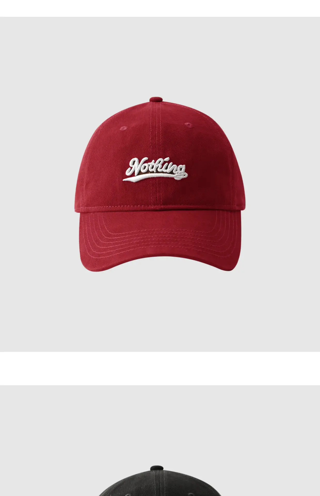 Women Red Embroidered Baseball Cap with Large Cap — feature 15