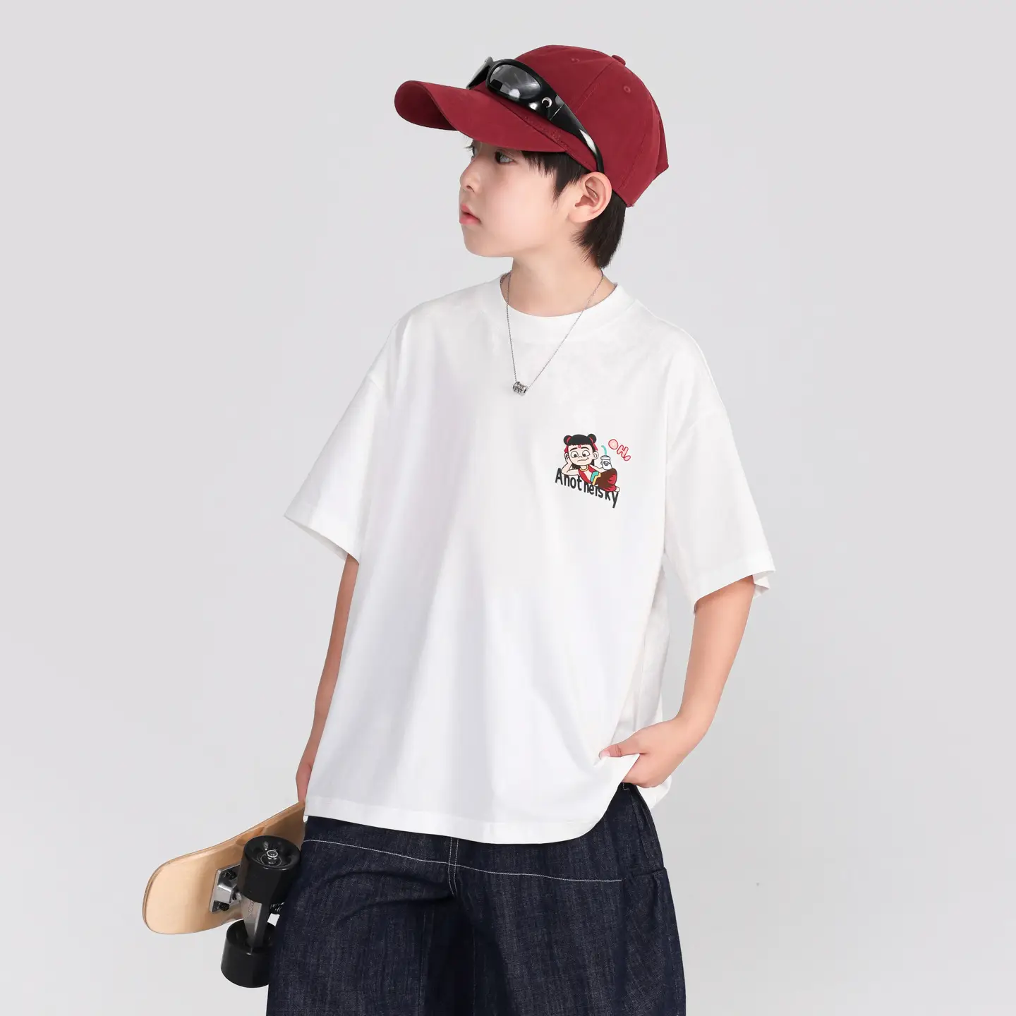 Boys Cartoon Nezha T-Shirt White 2026 - Image 4