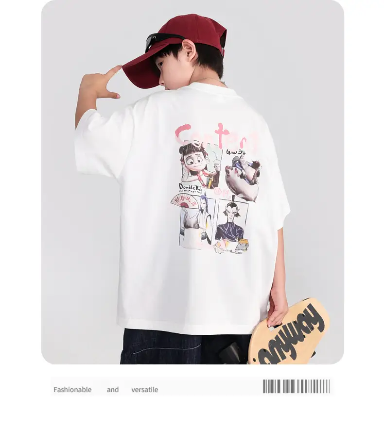Boys Cartoon Nezha T-Shirt White 2026 — feature 13