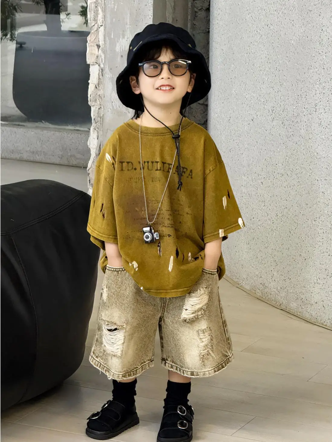 Boys Ripped Tie-Dye T-Shirt with Denim Shorts 2025 — feature 7