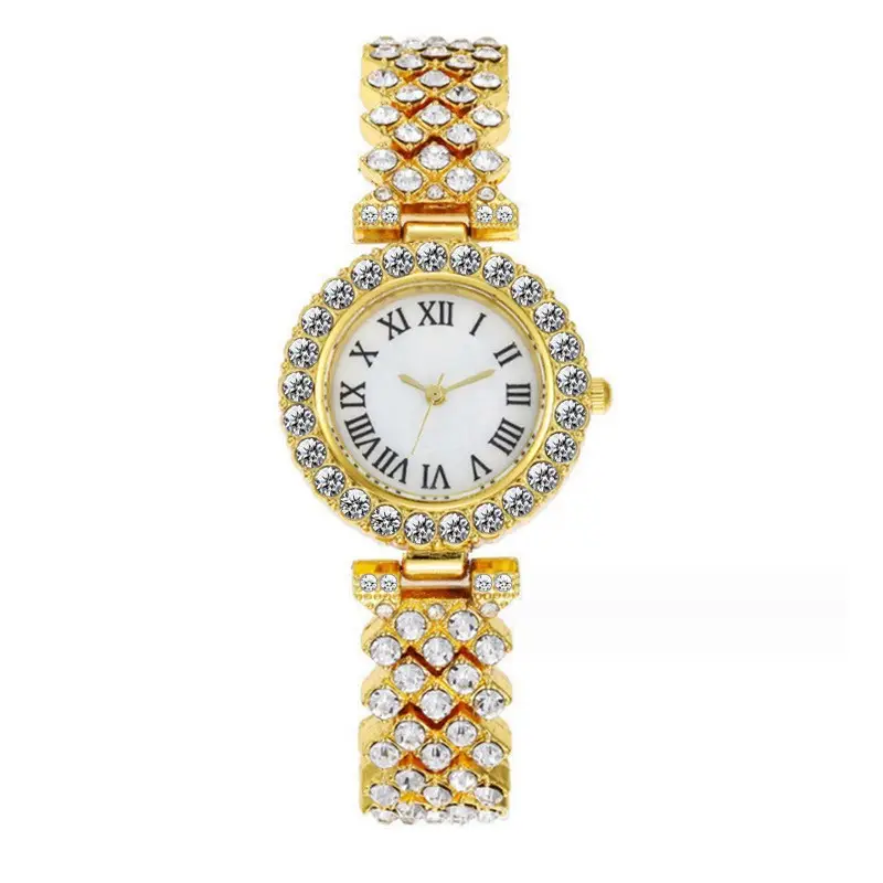Trendy Diamond Women's Watch with Roman Numeral Quartz Bracelet - Image 13