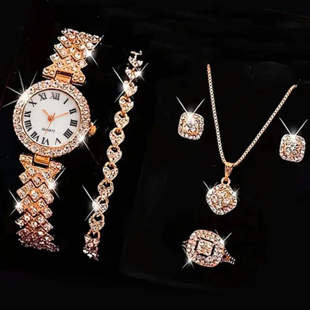 Trendy Diamond Women's Watch with Roman Numeral Quartz Bracelet — feature 2