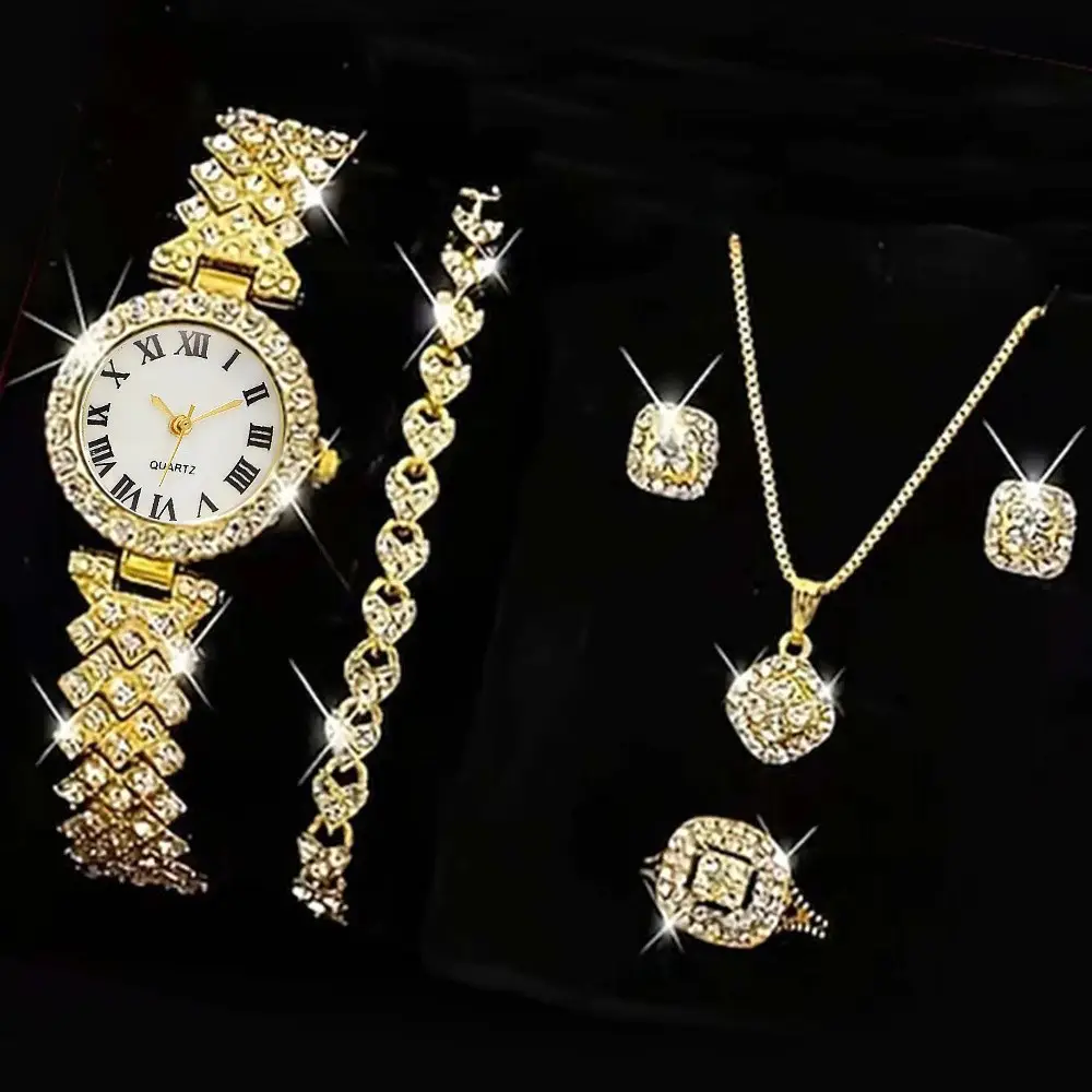 Trendy Diamond Women's Watch with Roman Numeral Quartz Bracelet — feature 4