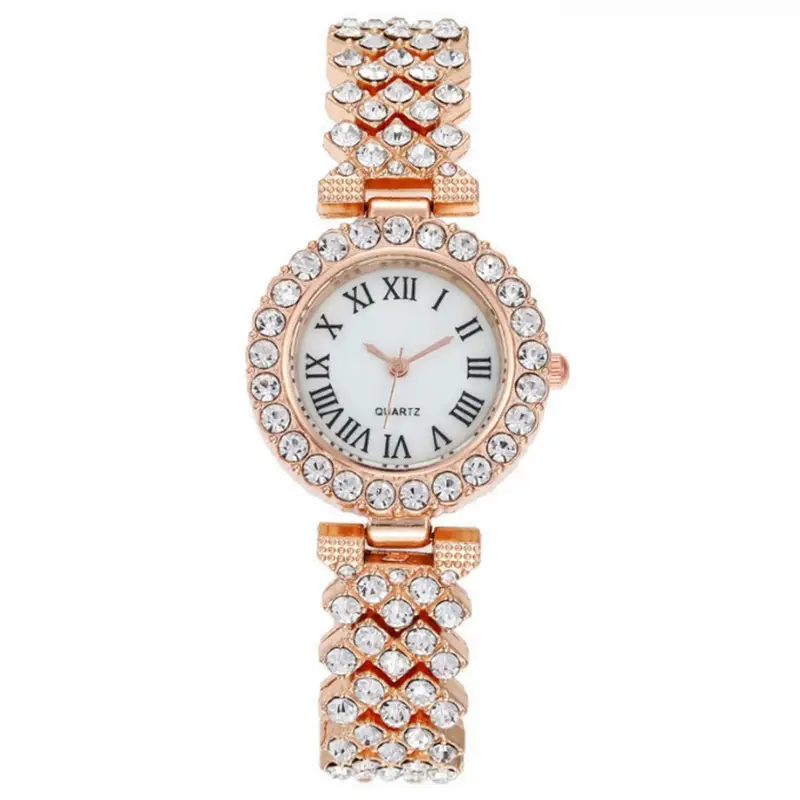 Trendy Diamond Women's Watch with Roman Numeral Quartz Bracelet — feature 5