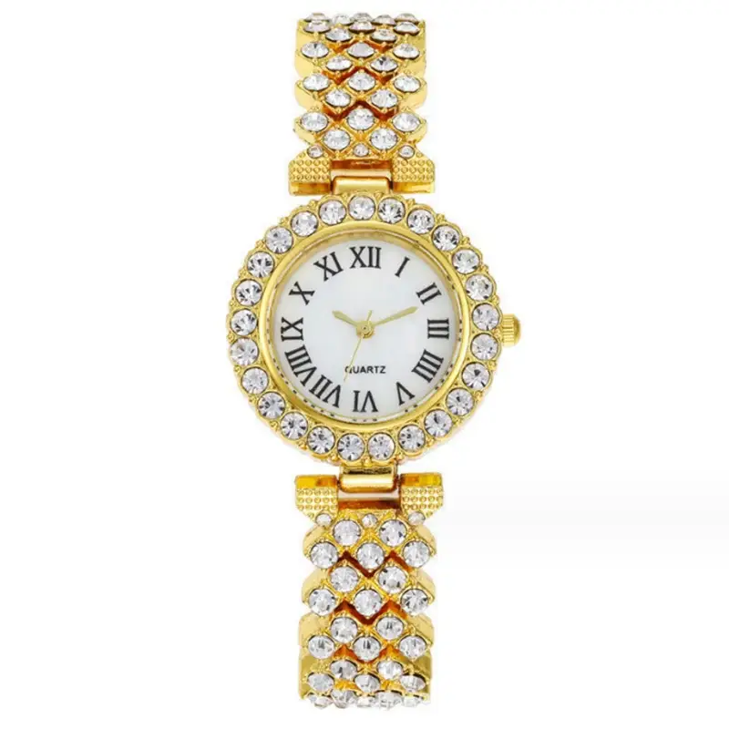 Trendy Diamond Women's Watch with Roman Numeral Quartz Bracelet - Image 3