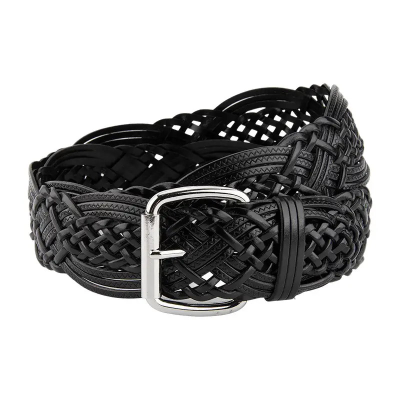 Brown Handwoven Women's Belt with Buckle - Image 11