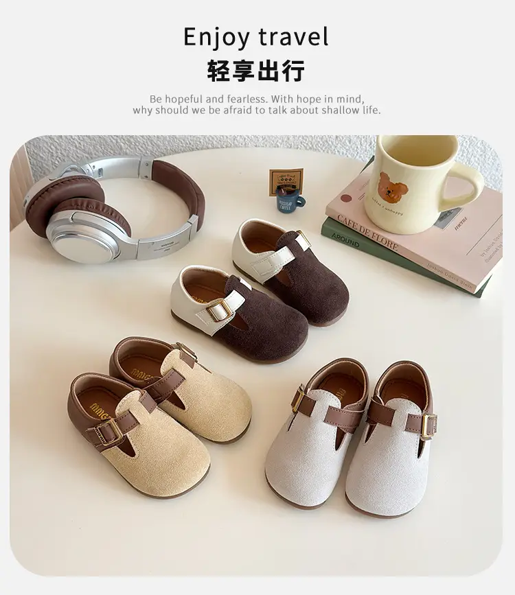 Girls Brown Birkenstock Shoes with Buckle Strap — feature 3