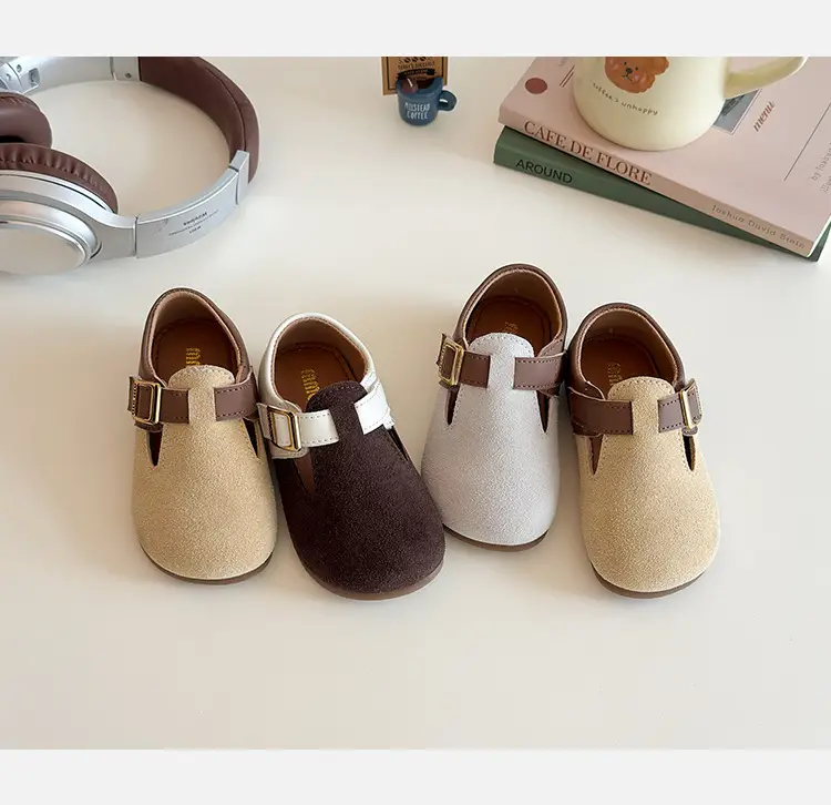 Girls Brown Birkenstock Shoes with Buckle Strap — feature 9