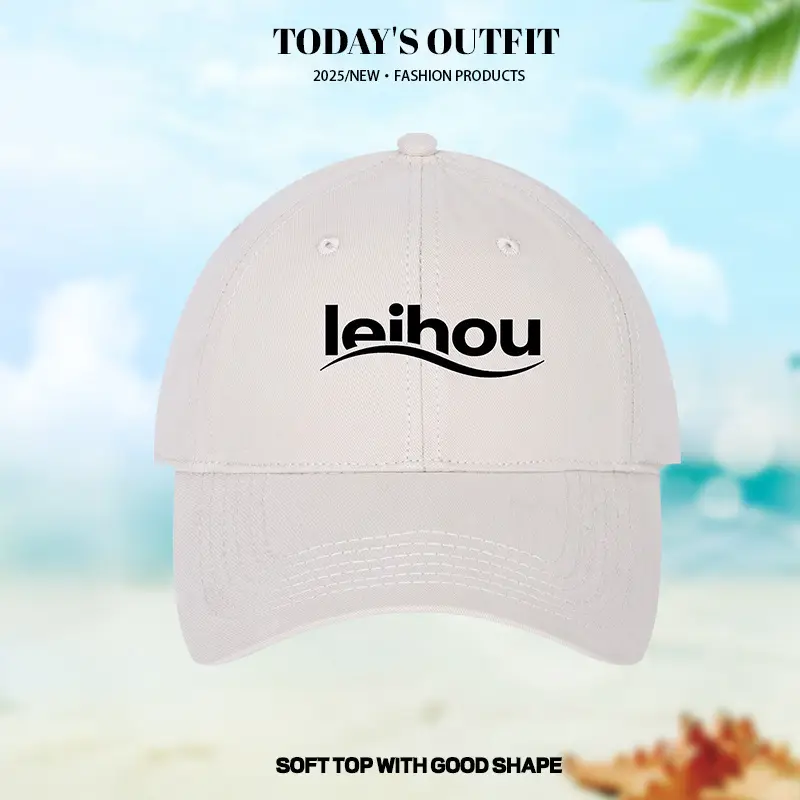 2025 New Large Baseball Cap Grey White Logo