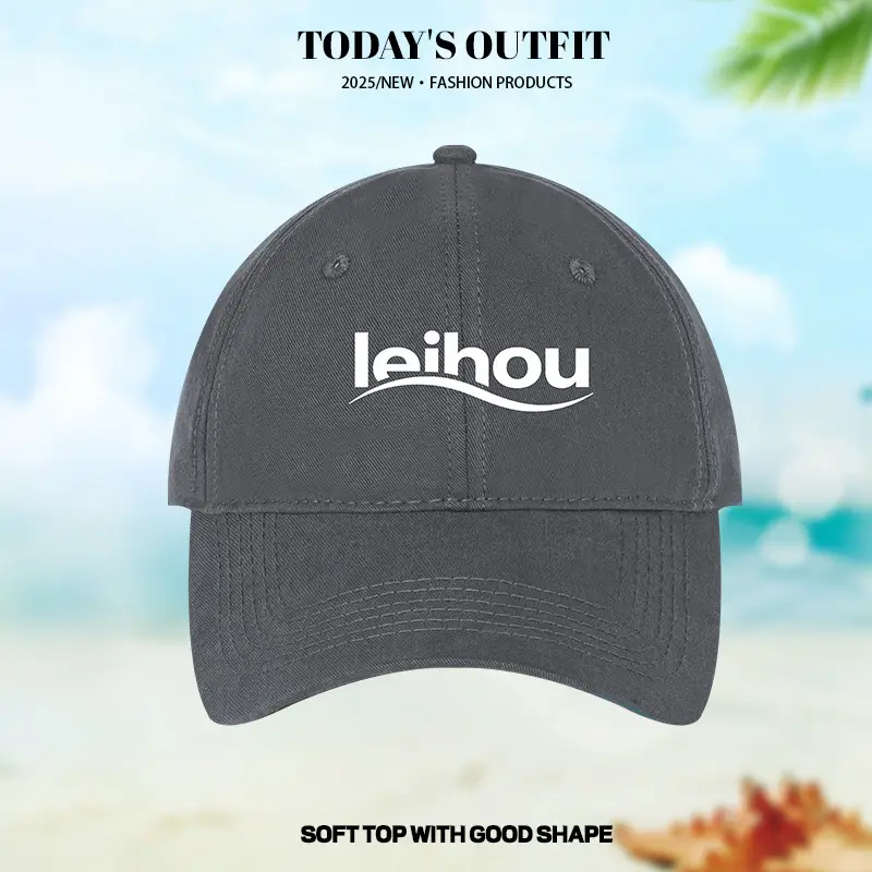 2025 New Large Baseball Cap Grey White Logo
