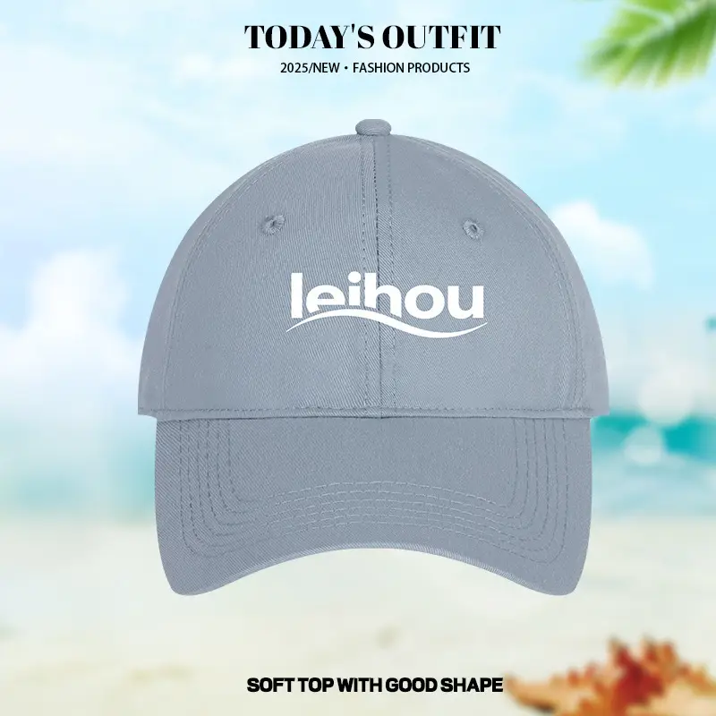 2025 New Large Baseball Cap Grey White Logo