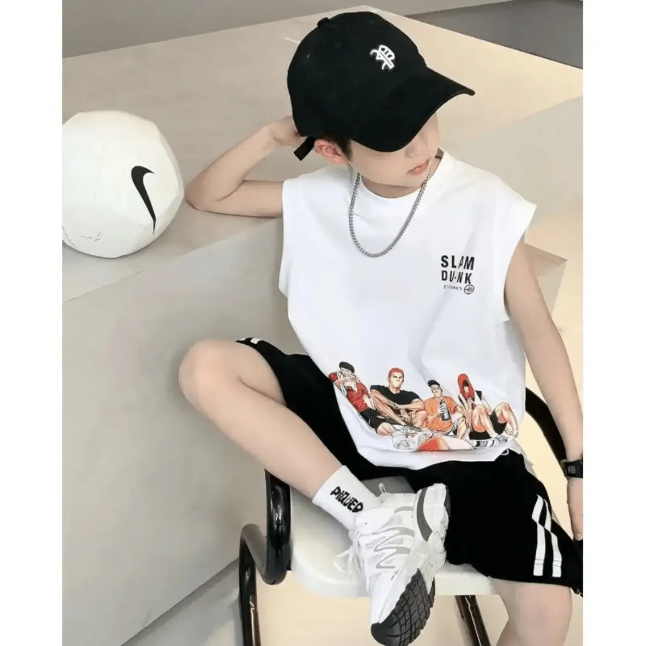 Kids Printed Vest Set Summer Casual Medium Large — feature 10