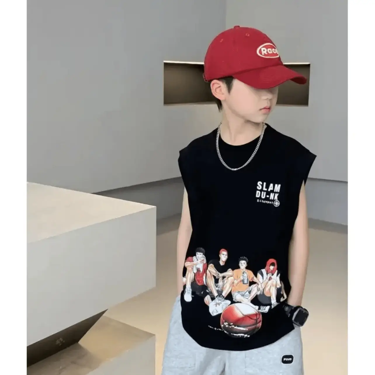Kids Printed Vest Set Summer Casual Medium Large - Image 2