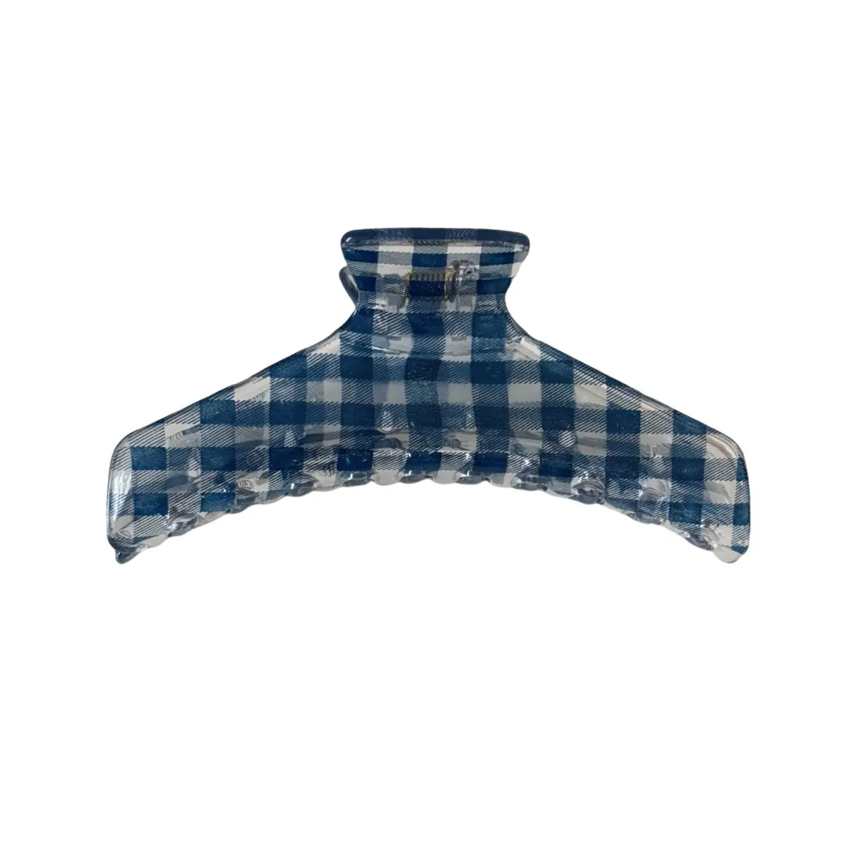 Dark Blue Plaid Hair Clip for Daily Wear - Image 12