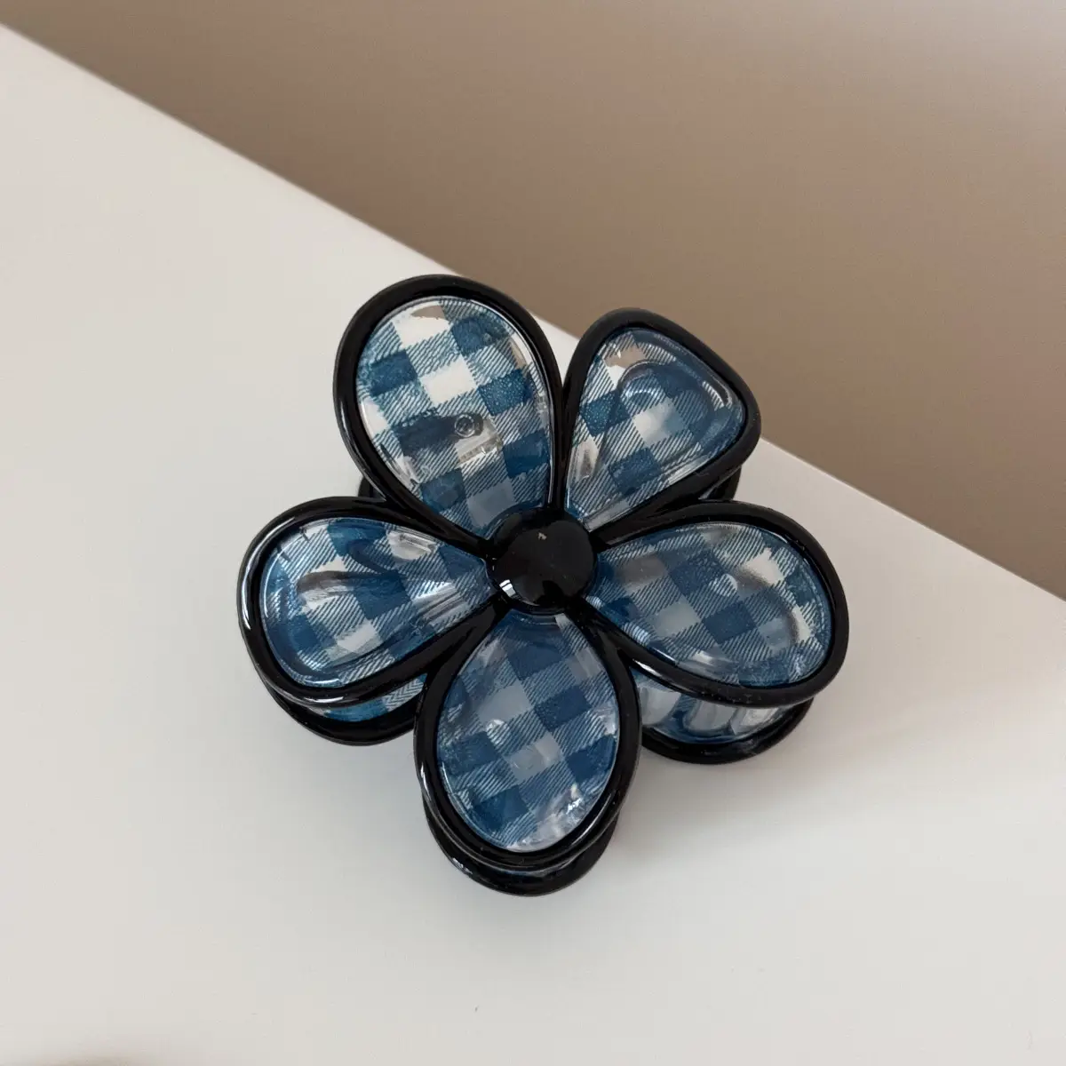 Dark Blue Plaid Hair Clip for Daily Wear β feature 12