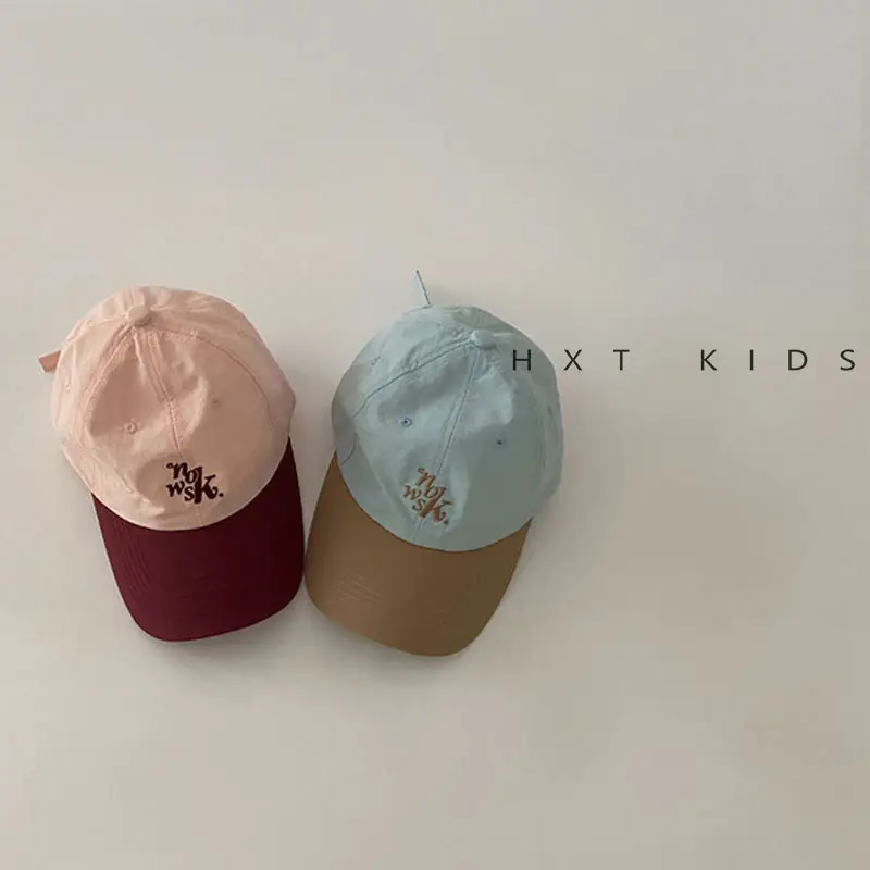 Kids Suncap Embroidered Travel Cap Brown Blue - Image 8