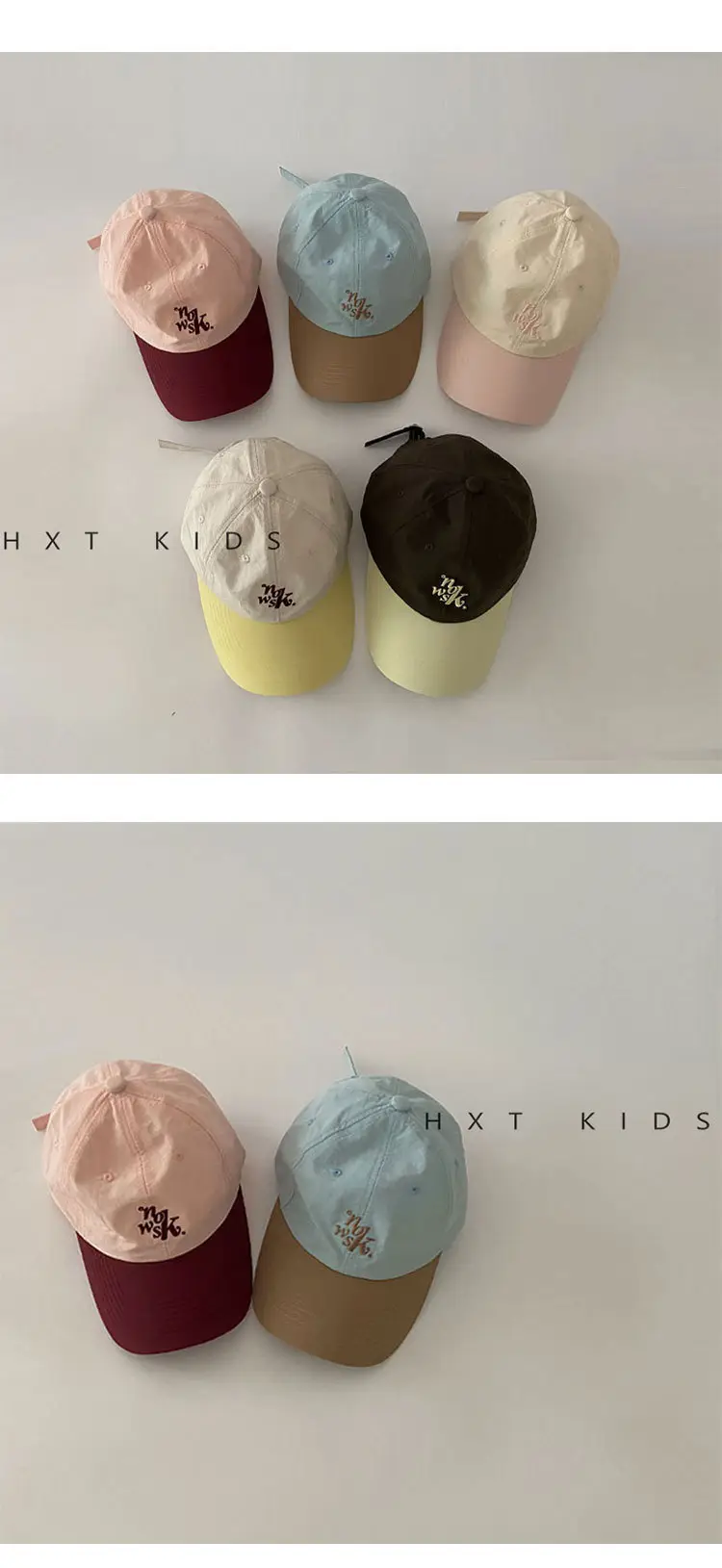 Kids Suncap Embroidered Travel Cap Brown Blue — feature 2