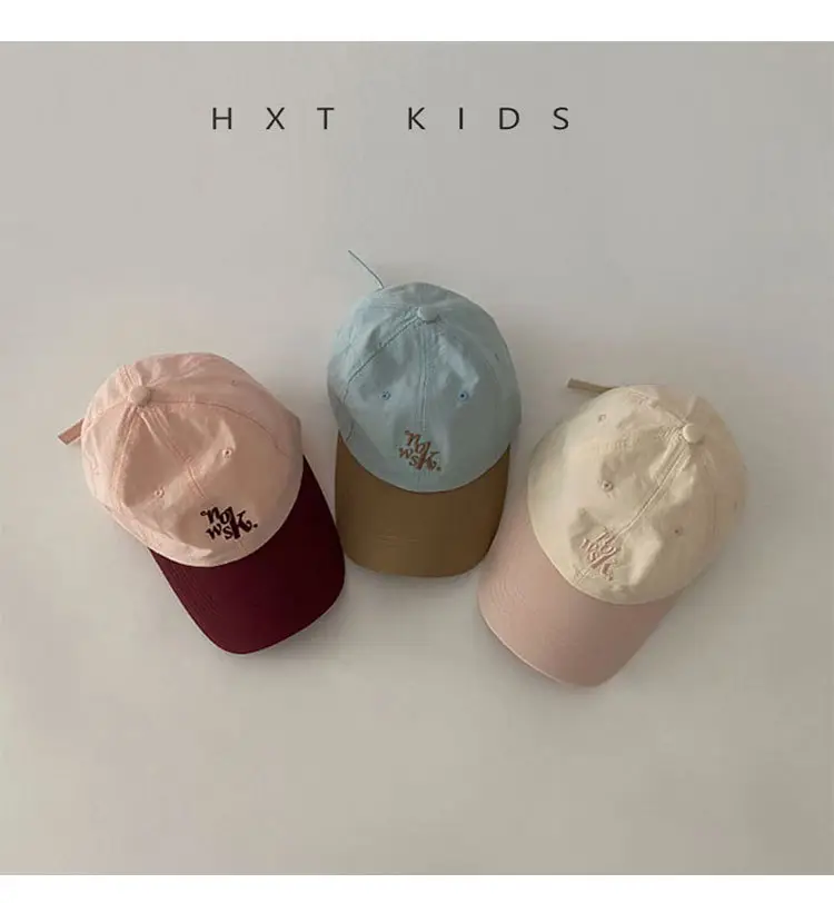 Kids Suncap Embroidered Travel Cap Brown Blue — feature 3