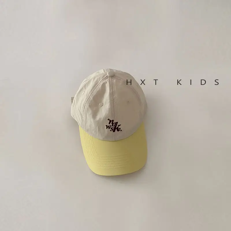 Kids Suncap Embroidered Travel Cap Brown Blue - Image 4