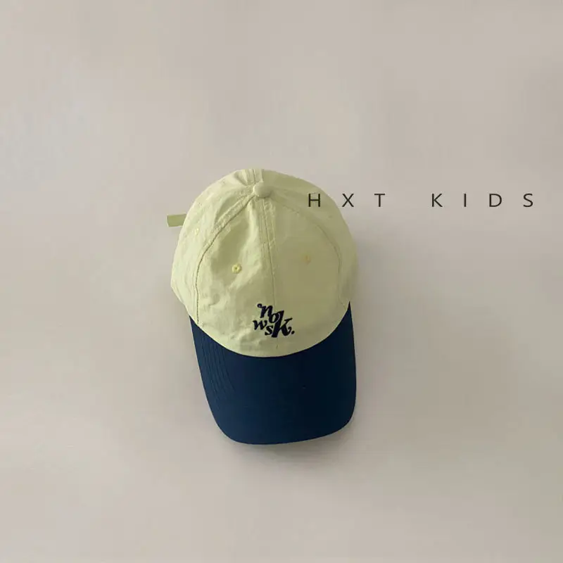 Kids Suncap Embroidered Travel Cap Brown Blue - Image 6