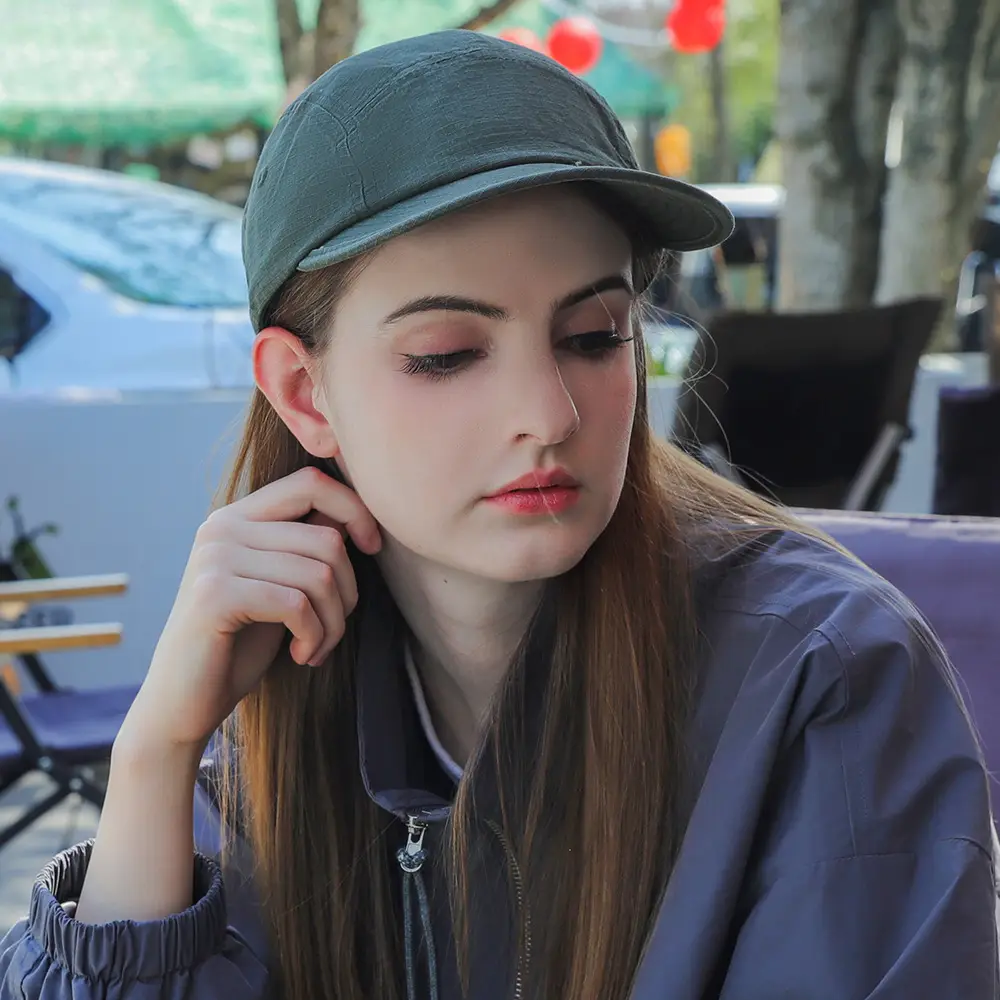 American Duckbill Cap with Wide Brim for Face Shaping - Image 9