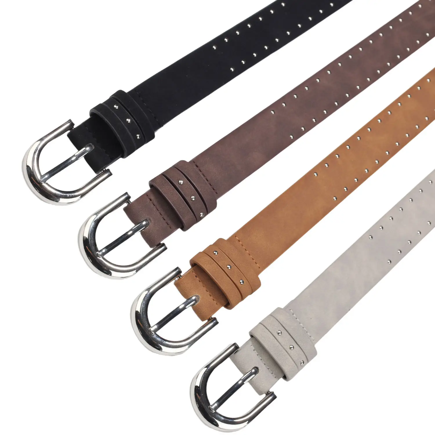 Women's Thin Suede Belt with Metal Clasp - Image 6