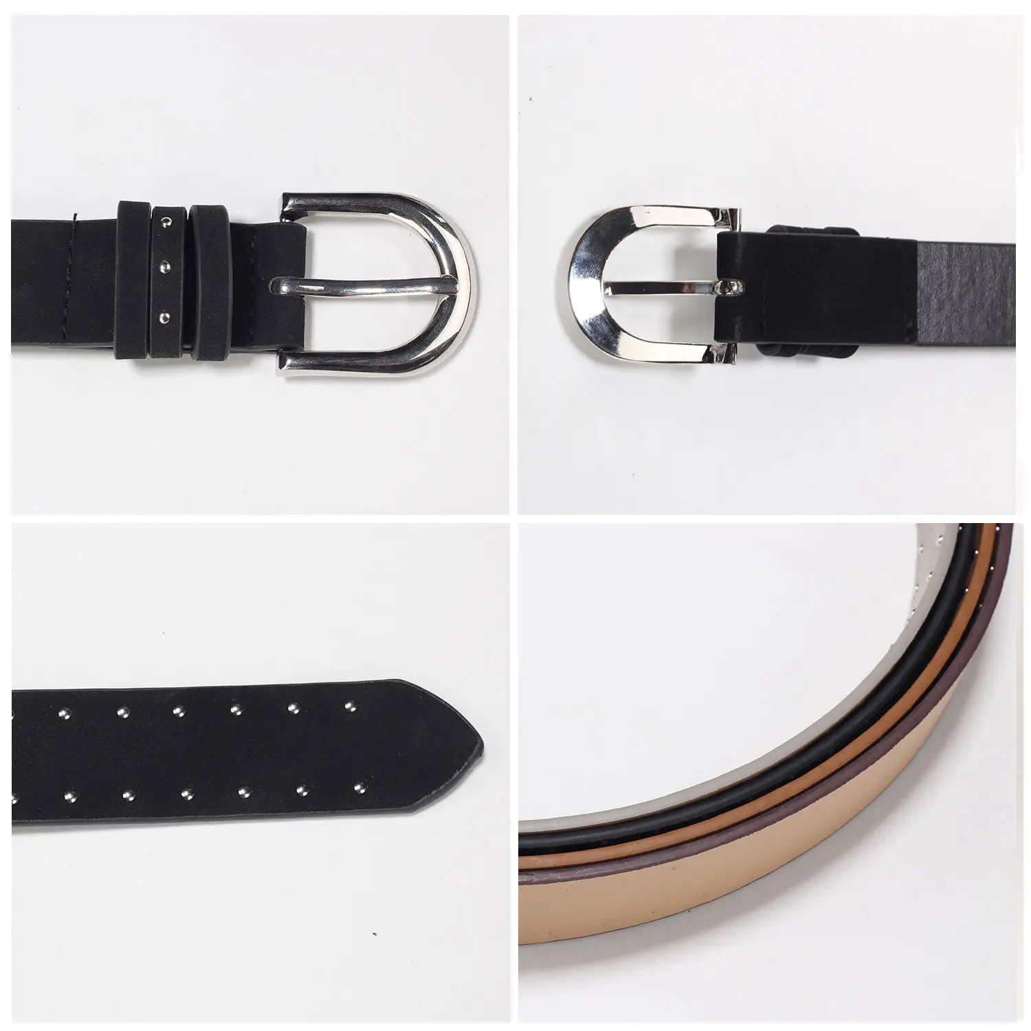 Women's Thin Suede Belt with Metal Clasp - Image 8