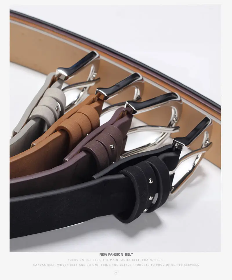 Women's Thin Suede Belt with Metal Clasp — feature 11