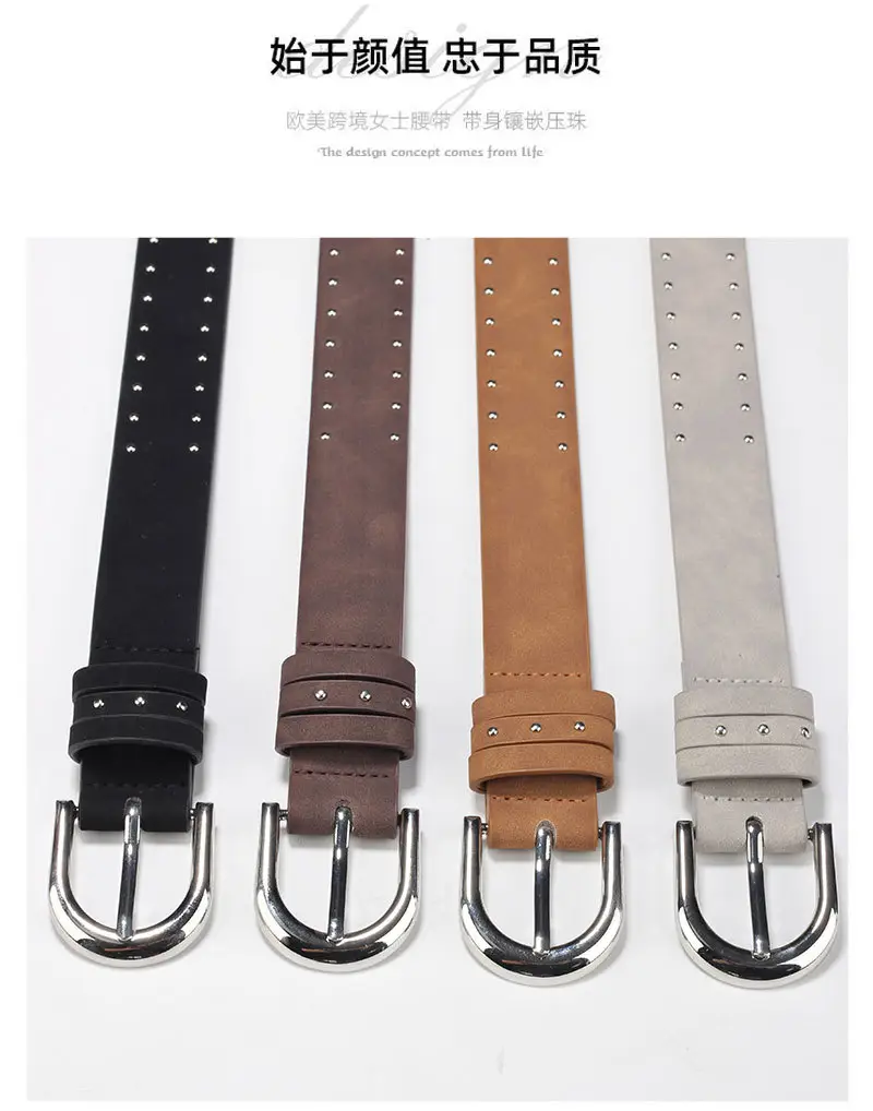 Women's Thin Suede Belt with Metal Clasp — feature 4