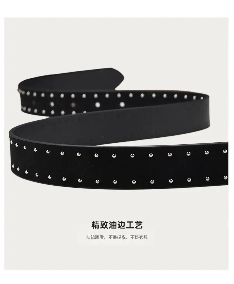 Women's Thin Suede Belt with Metal Clasp — feature 9