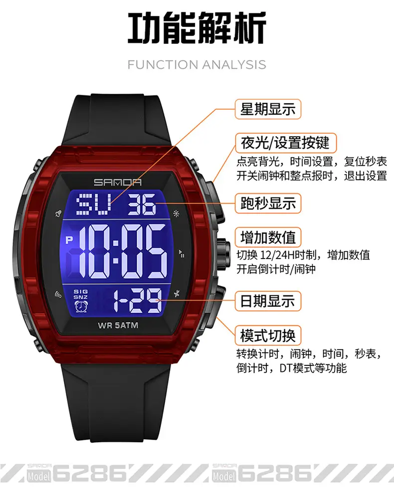 Sanda Multi-Functional Counting Watch for Men Women — feature 17