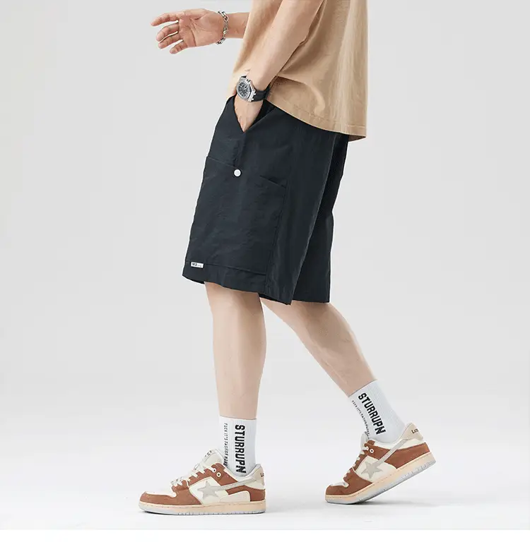 Nasa Trendy Ice Silk Cargo Shorts Black Men — feature 10