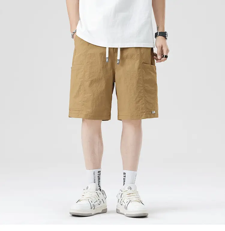 Nasa Trendy Ice Silk Cargo Shorts Black Men — feature 13