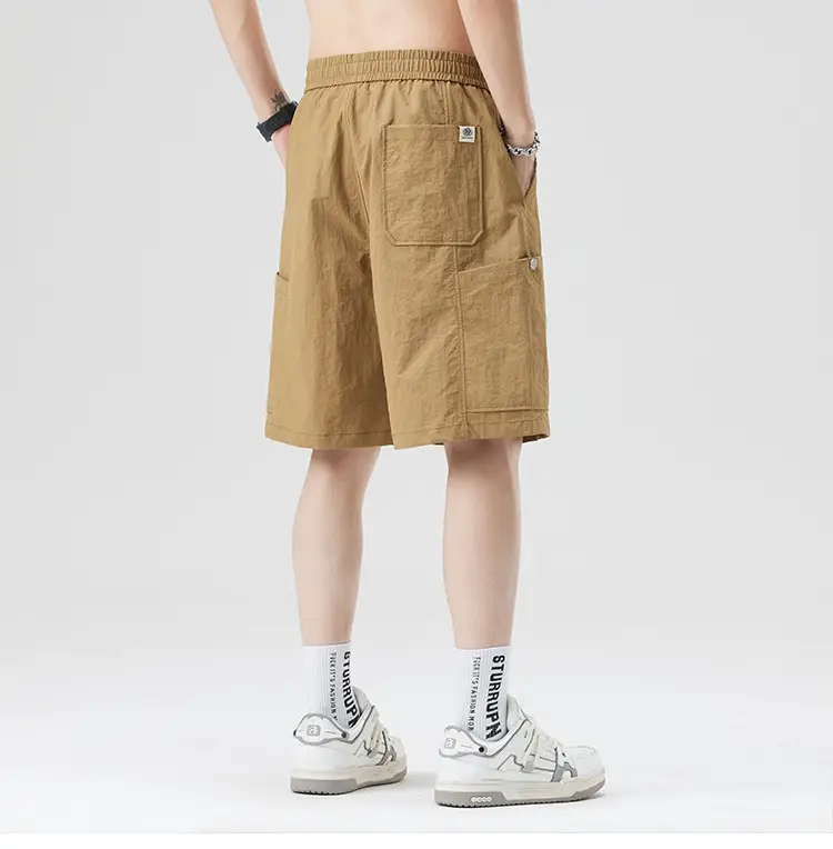 Nasa Trendy Ice Silk Cargo Shorts Black Men — feature 14
