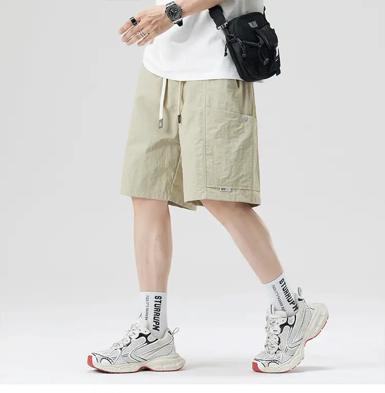 Nasa Trendy Ice Silk Cargo Shorts Black Men — feature 16