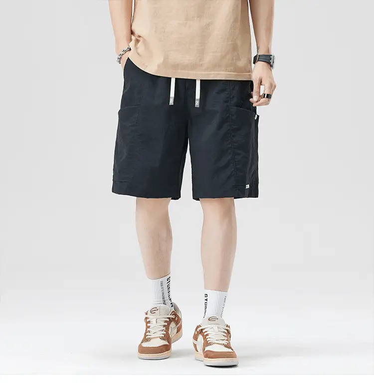 Nasa Trendy Ice Silk Cargo Shorts Black Men — feature 9