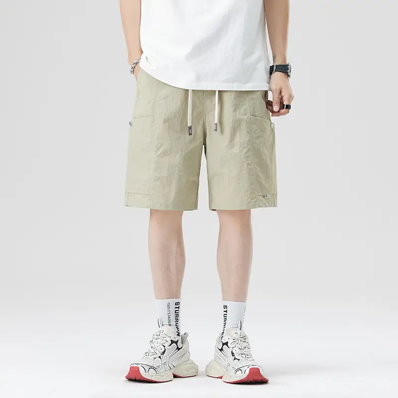 Nasa Trendy Ice Silk Cargo Shorts Black Men - Image 2