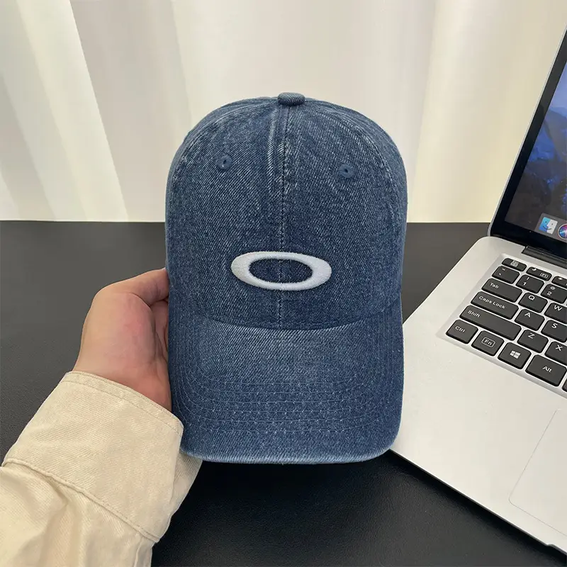Women Denim Baseball Cap Wide Brim Washed Vintage - Image 7