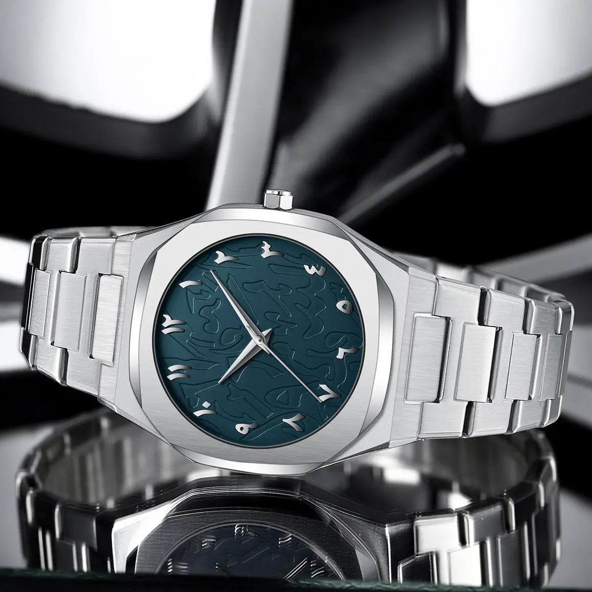 Ultra-Thin Marble Watch for Men Black Quartz — feature 10