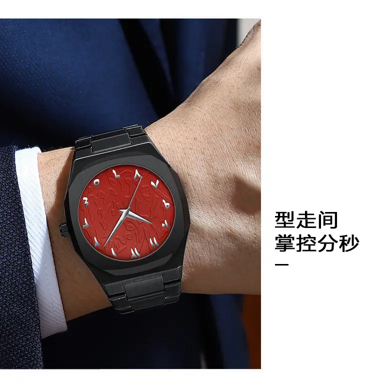 Ultra-Thin Marble Watch for Men Black Quartz — feature 4