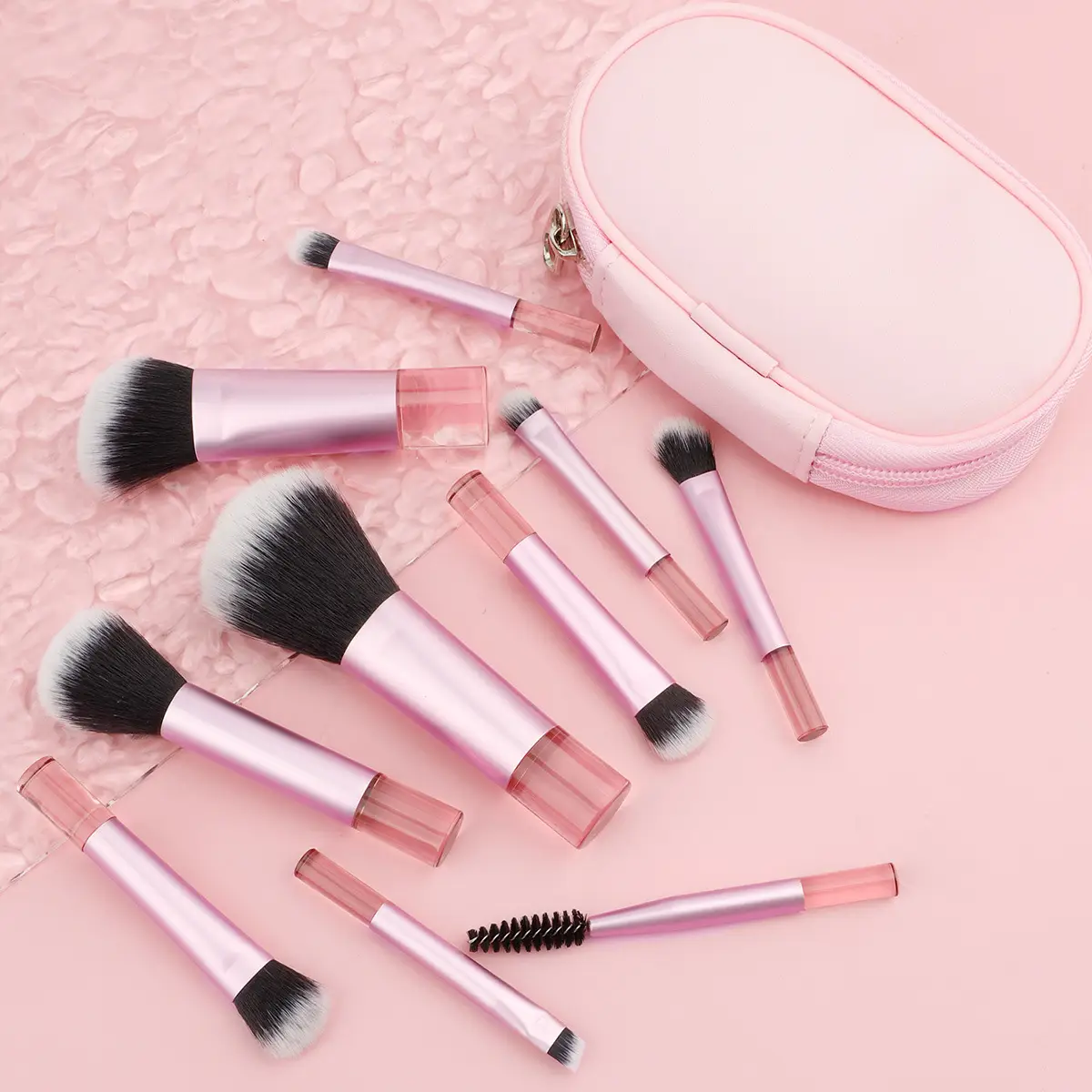Pink Makeup Brush Set for Travel & Daily Use - Image 5