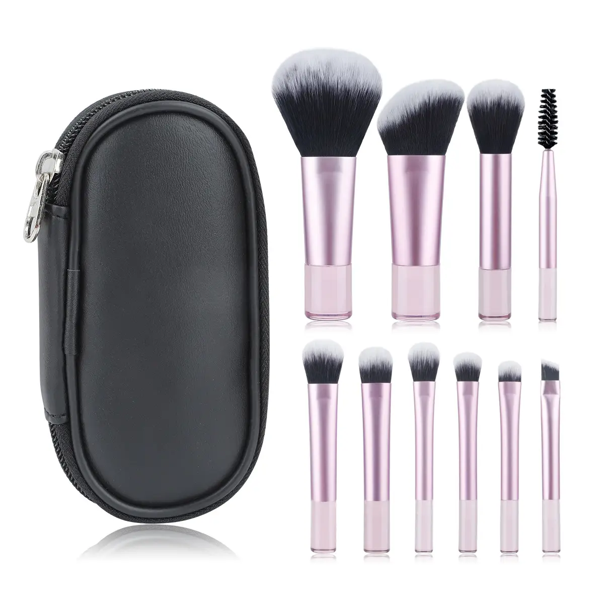 Pink Makeup Brush Set for Travel & Daily Use - Image 2